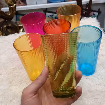 لیوان ونیز رنگی پک شش عددی جعبه کادویی رنگ کوره ای تضمین شده