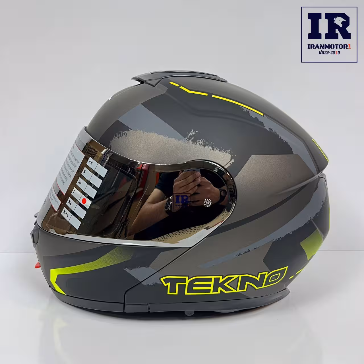 کلاه کاسکت فک متحرک تکنو Tekno - خاکستری فسفری