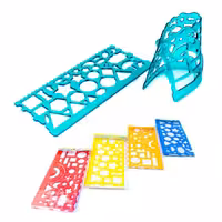 خط کش ژله ای 20 سانت دوقلو شابلون دار palmo