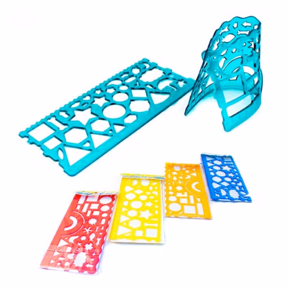 خط کش ژله ای 20 سانت دوقلو شابلون دار palmo