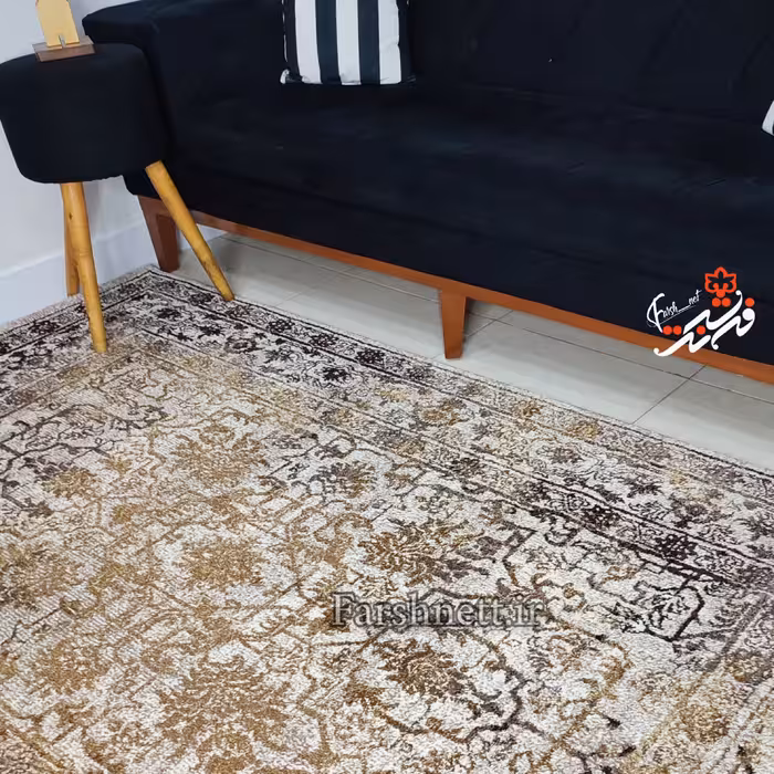 فرش ماشینی ساوین طرح بهار کرم سایز 1.5 در 2.25 (موجودی بگیرید)