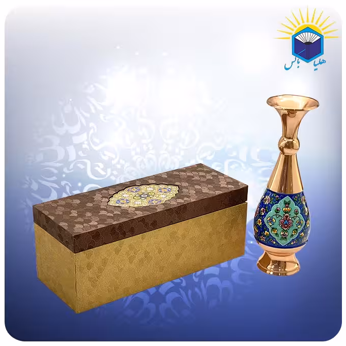 گلدان صراحی مس و پرداز 25 سانت با جعبه ام دی اف گالینگور