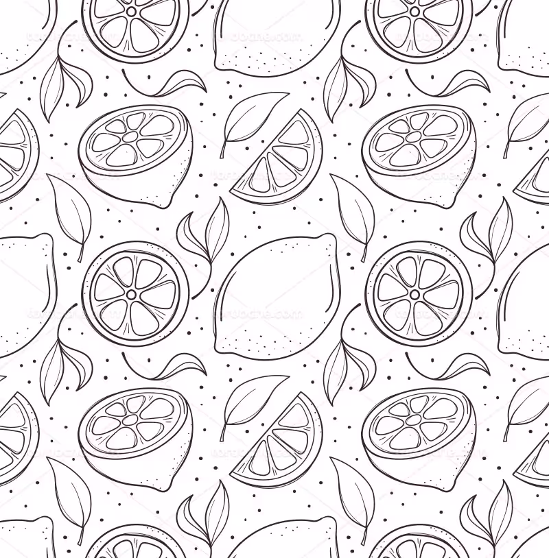 وکتور پترن لیمو و برگ | گرافیک با طعم تربچه