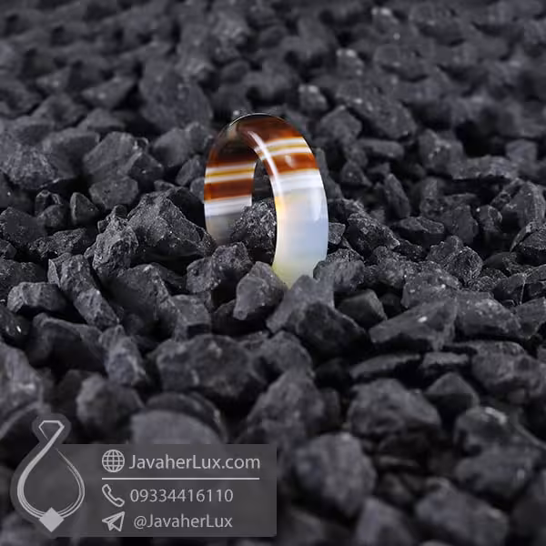 حلقه عقیق سلیمانی _ کد : 400568