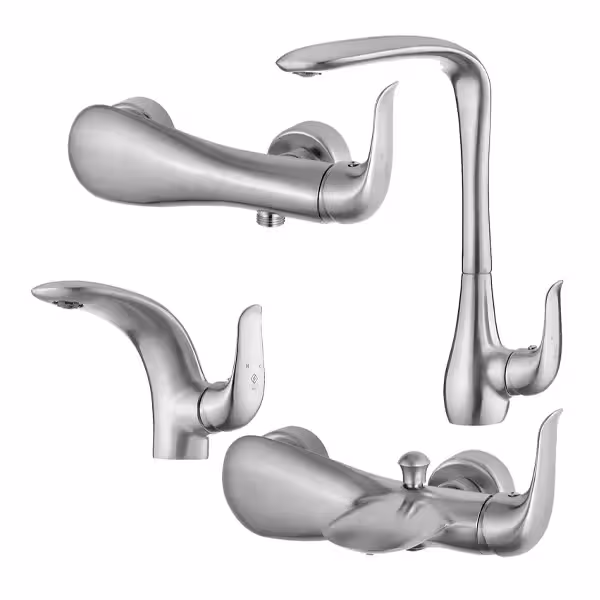 ست کامل شیرآلات کاویان مدل کارن استیل