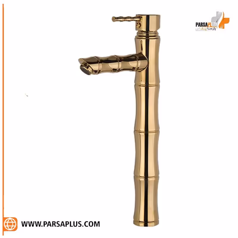 شیر روشویی پایه بلند دوان مدل سوران طلایی
