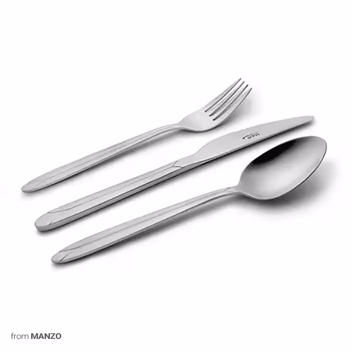 سرویس قاشق و چنگال 116 پارچه ناب استیل مدل پالرمو ساده