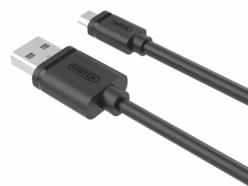 کابل شارژ و انتقال داده USB به MicroUSB یونیتک مدل Y-C454GBK به طول 05 متر