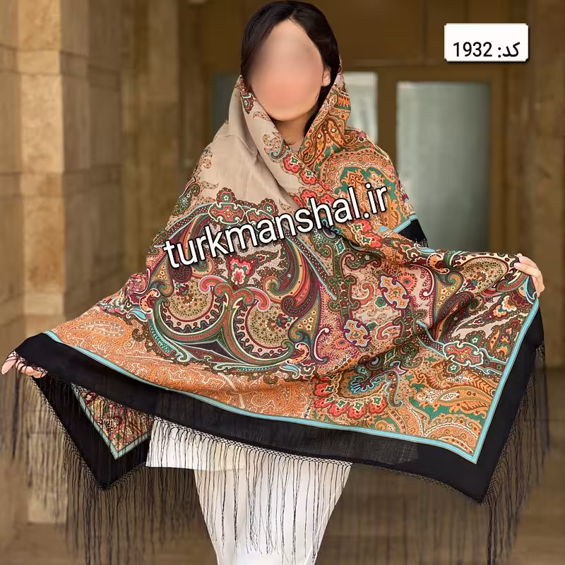 روسری ترکمن ابریشمی (ایتالیایی) کد 1932