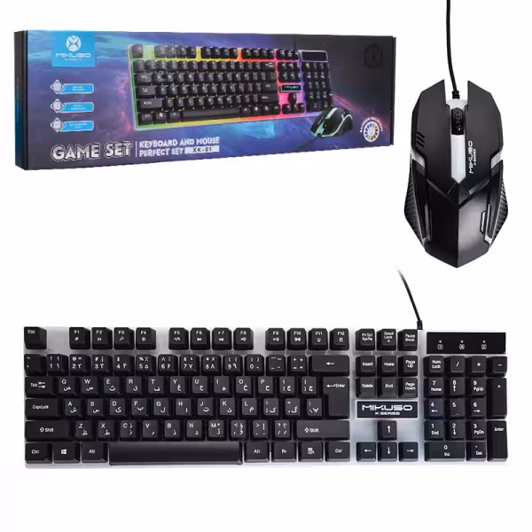 کیبورد و موس گیمینگ میکوسو Mikuso XK-01 RGB