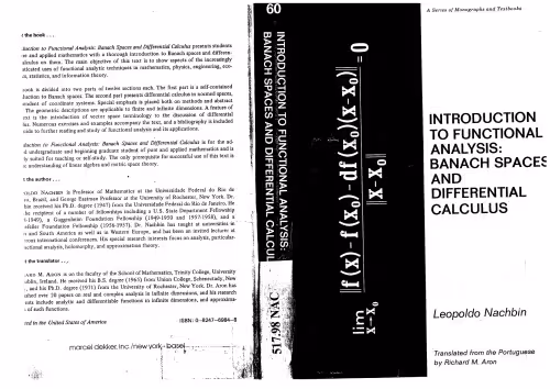 خرید و دانلود نسخه کامل کتاب Introduction to Functional Analysis: Banach Spaces and Differential Calculus