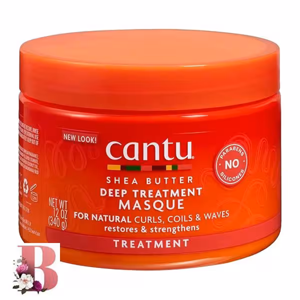 کرم مو تقویت کننده کانتو مدل Deep Treatment شی باتر مناسب موهای فر حجم 340 گرم | Cantu DEEP TREATMENT HAIR MASQUE with Shea Butter 340ml