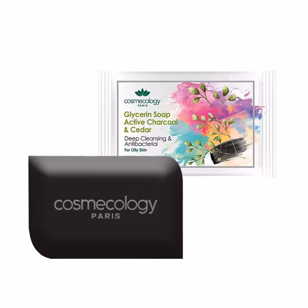 صابون پاک کننده عمیق و ضد باکتری کاسمکولوژی حاوی زغال و سدر حجم 120 میل