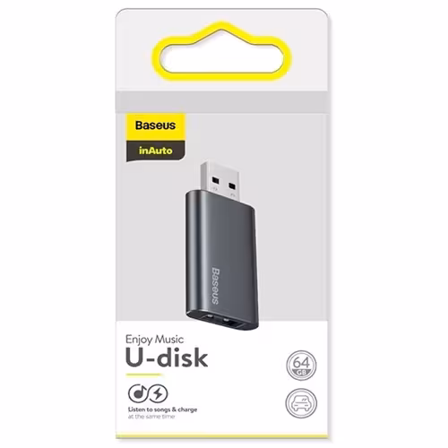 فلش مموری و آداپتور شارژ بیسوس Baseus Enjoy Music U-Disk 64GB ACUP-C0A ظرفیت 64 گیگابایت