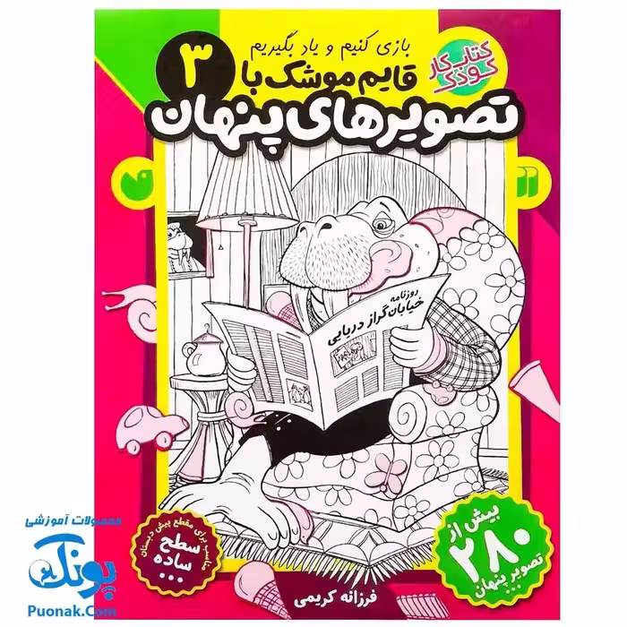 کتاب کار کودک قایم موشک با تصویرهای پنهان 3 (مناسب برای مقطع پیش دبستان / سطح ساده)