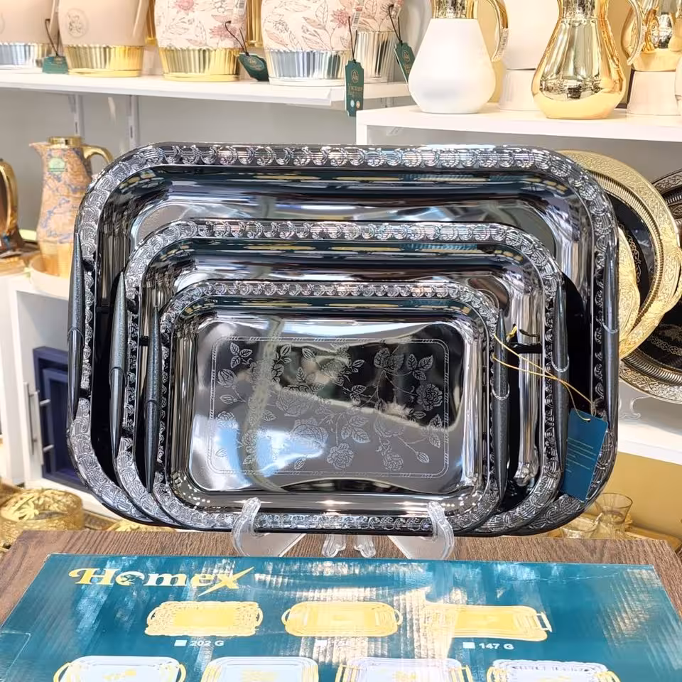 سینی استیل ضدزنگ 3 عددی