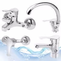 ست کامل شیرآلات مدل لاله مجموعه 4 عددی کروم با گارانتی 5 ساله