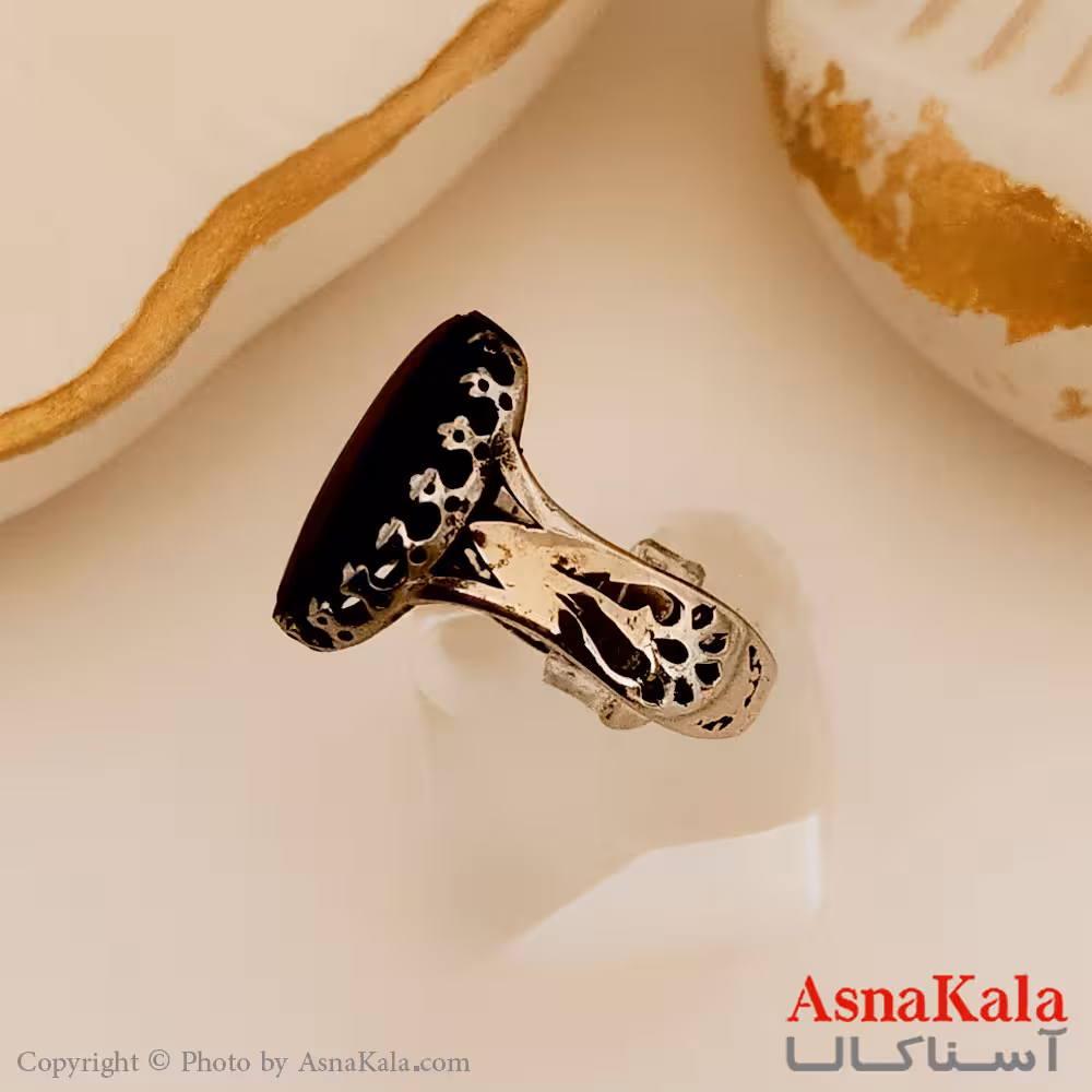 انگشتر نقره روس مردانه شیک رزینی درشت کد ANG19466W