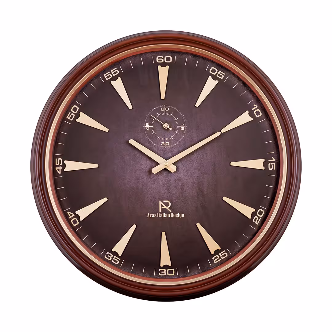 ساعت دیواری 702 قهوه ای