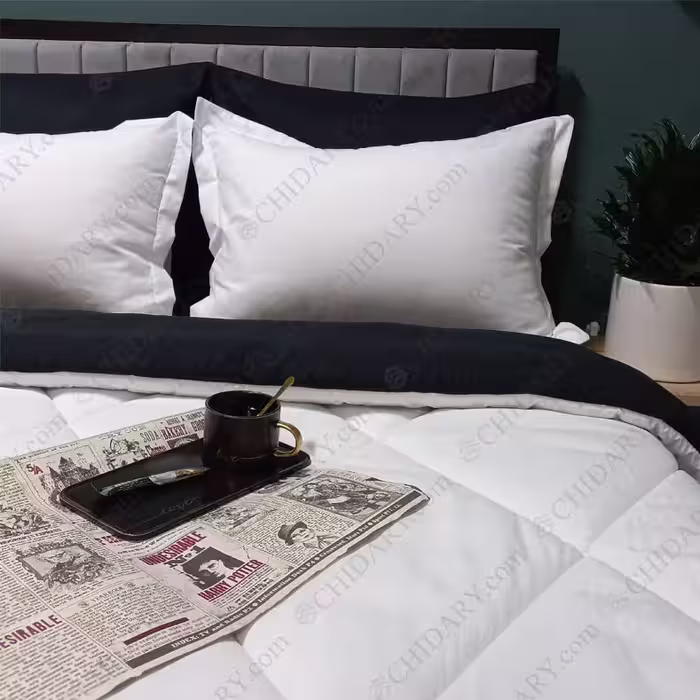 سرویس روتختی دورنگ چیداری سفید مشکی