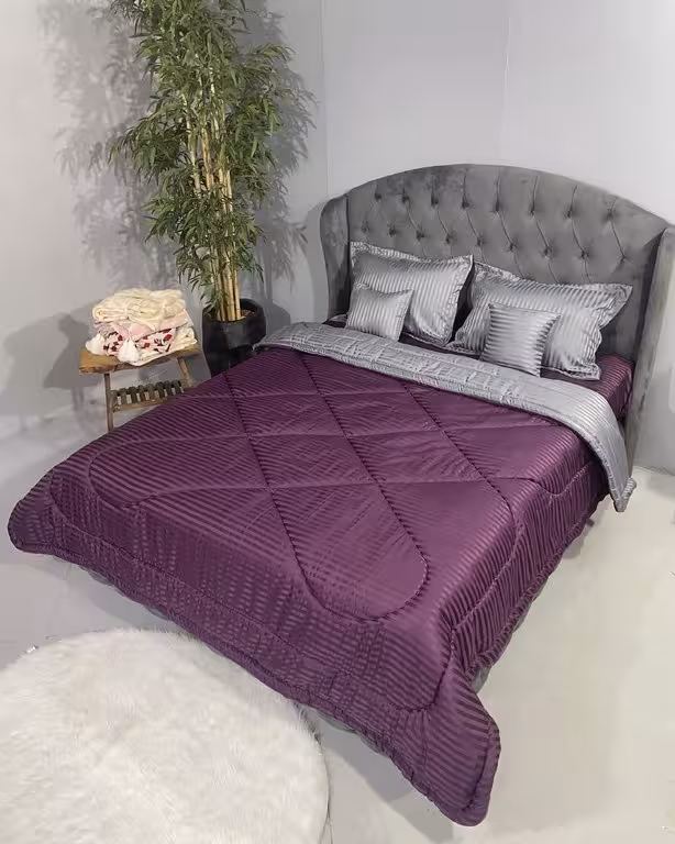 روتختی هتلی راه راه نخ پنبه طوسی بنفش