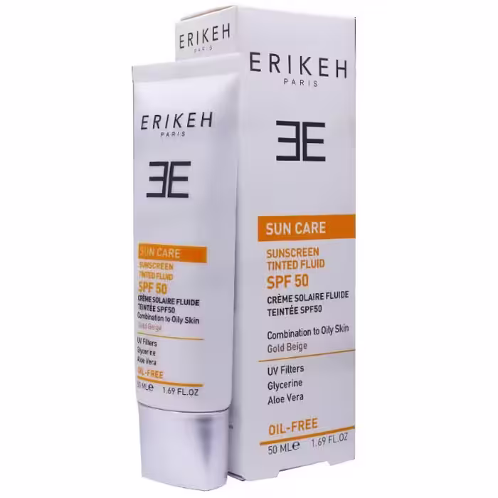 فلوئید ضد آفتاب بژ طلایی و فاقد چربی SPF50 اریکه