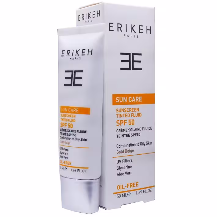 فلوئید ضد آفتاب بژ طلایی و فاقد چربی SPF50 اریکه
