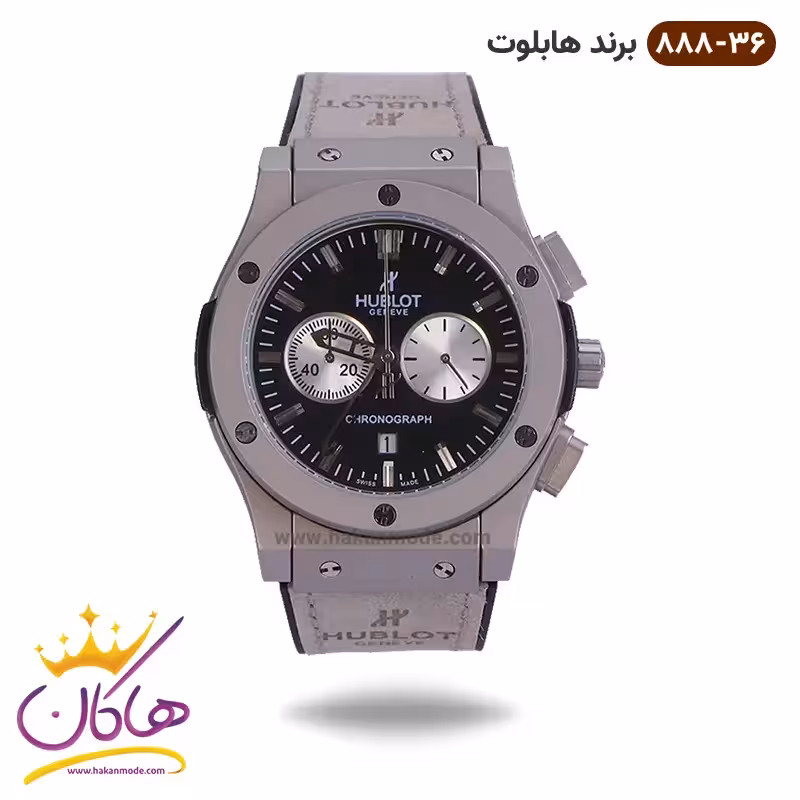 ساعت هابلوت مردانه کرنوگراف طوسی صفحه مشکی 888/36