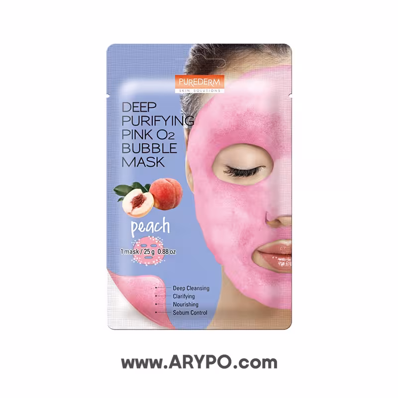 ماسک نقابی حبابی پاک کننده عمیق پیوردرم مدل هلو