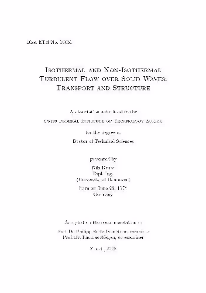 خرید و دانلود نسخه کامل کتاب Isothermal and Non-Isothermal Turbulent Flow over Solid Waves Transport and Structure