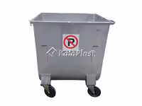 سطل زباله گالوانیزه 660 لیتری محدب بدون درب