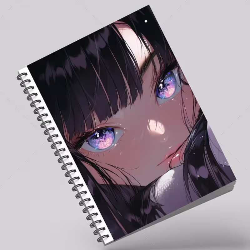 دفتر سیمی طرح purple girl 00