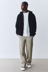 سویشرت مردانه تناسب بالای گشاد با کاپوت و زیپ H&M