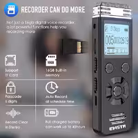 پخش کننده صوتی دیجیتال 40 گیگابایتی V508 - دستگاه ضبط دیکتافون صوتی با پخش - برند EVISTR (بار آمازون) با کیفیت عالی