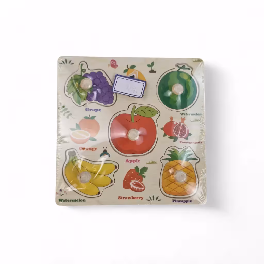 پازل چوبی دکمه ای طرح میوه کد WD6396