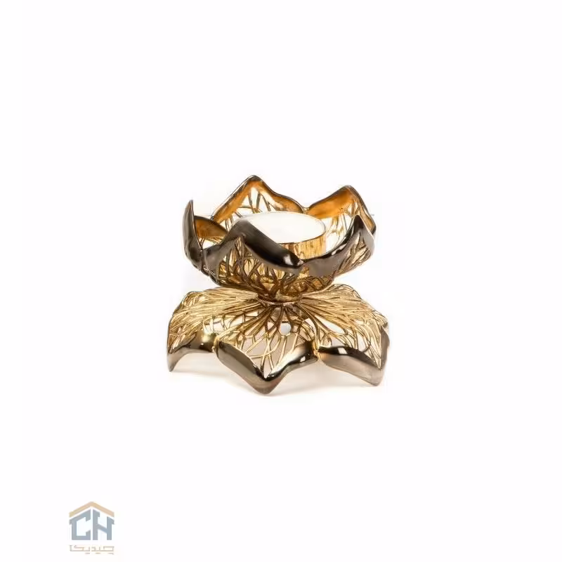 شمعدان برنجی طلایی طرح آدیتا مدل 3030047