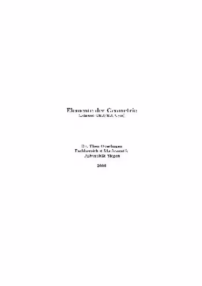 خرید و دانلود نسخه کامل کتاب Elemente der Geometrie 001