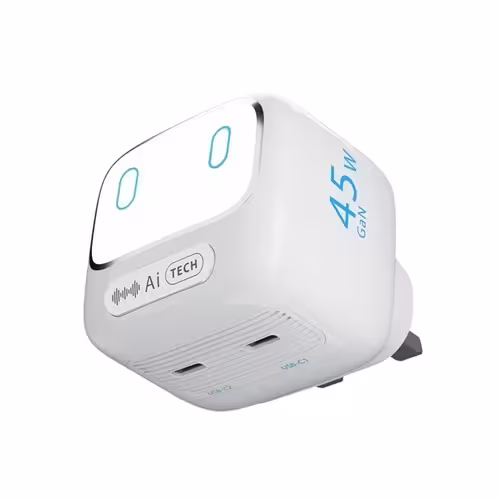 آداپتور شارژ 45 وات هوشمند پاورولوژِی Powerology Lumix GaN AI Power Charger PWCUQC052WH