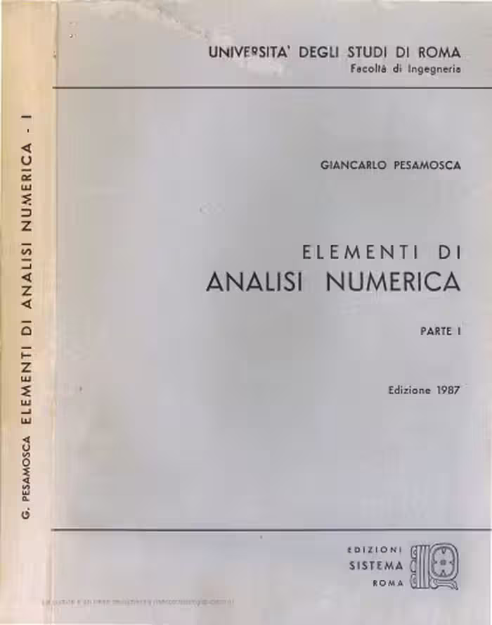 خرید و دانلود نسخه کامل کتاب Elementi Di Analisi Numerica, Parte I