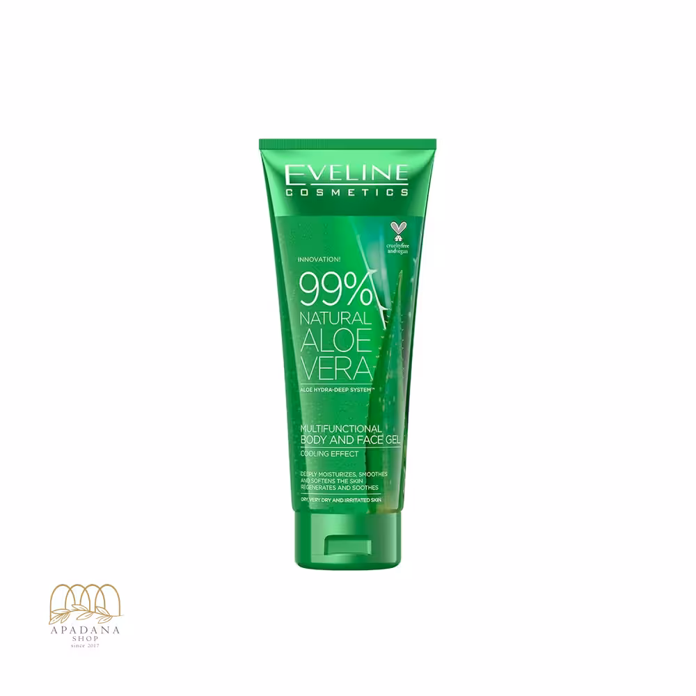 ژل آبرسان بدن و صورت آلوئه ورا اولاین مدل Natural Aloe Vera حجم 100 میل