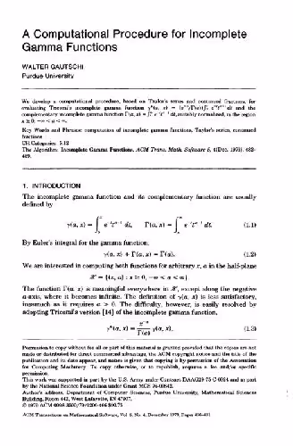 خرید و دانلود نسخه کامل کتاب Computation of incomplete Gamma function