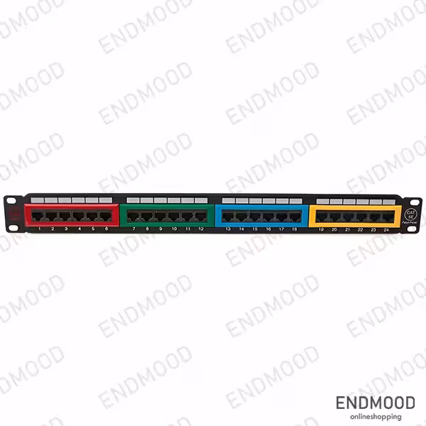 پچ پنل کالر رنگی 24 پورت Cat5e UTP متا الکترونیک 1040004
