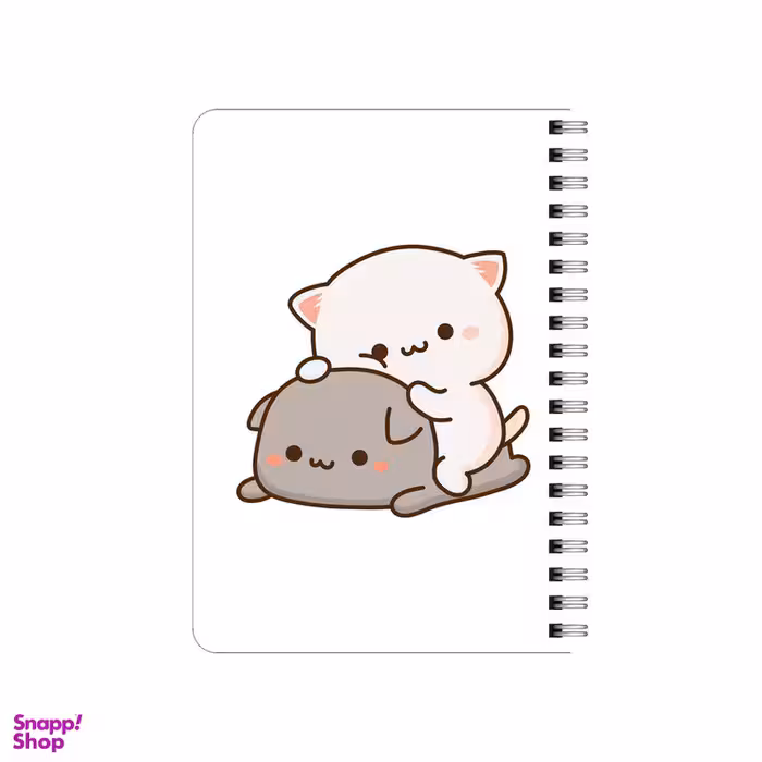 دفترچه یادداشت ۸۰ برگ بامبیلیپ مدل چوبی طرح دو گربه کد 5686709