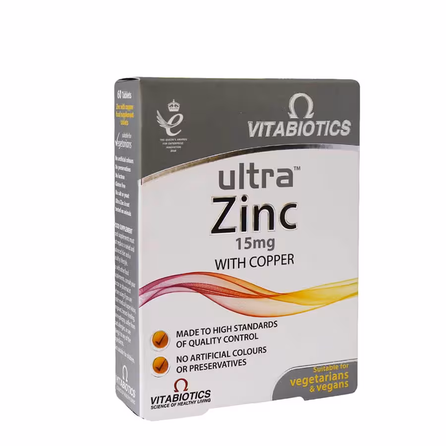 قرص اولترا زینک 15 میلی گرم ویتابیوتیکس 60 عدد