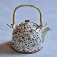 قوری سرامیکی دسته حصیری