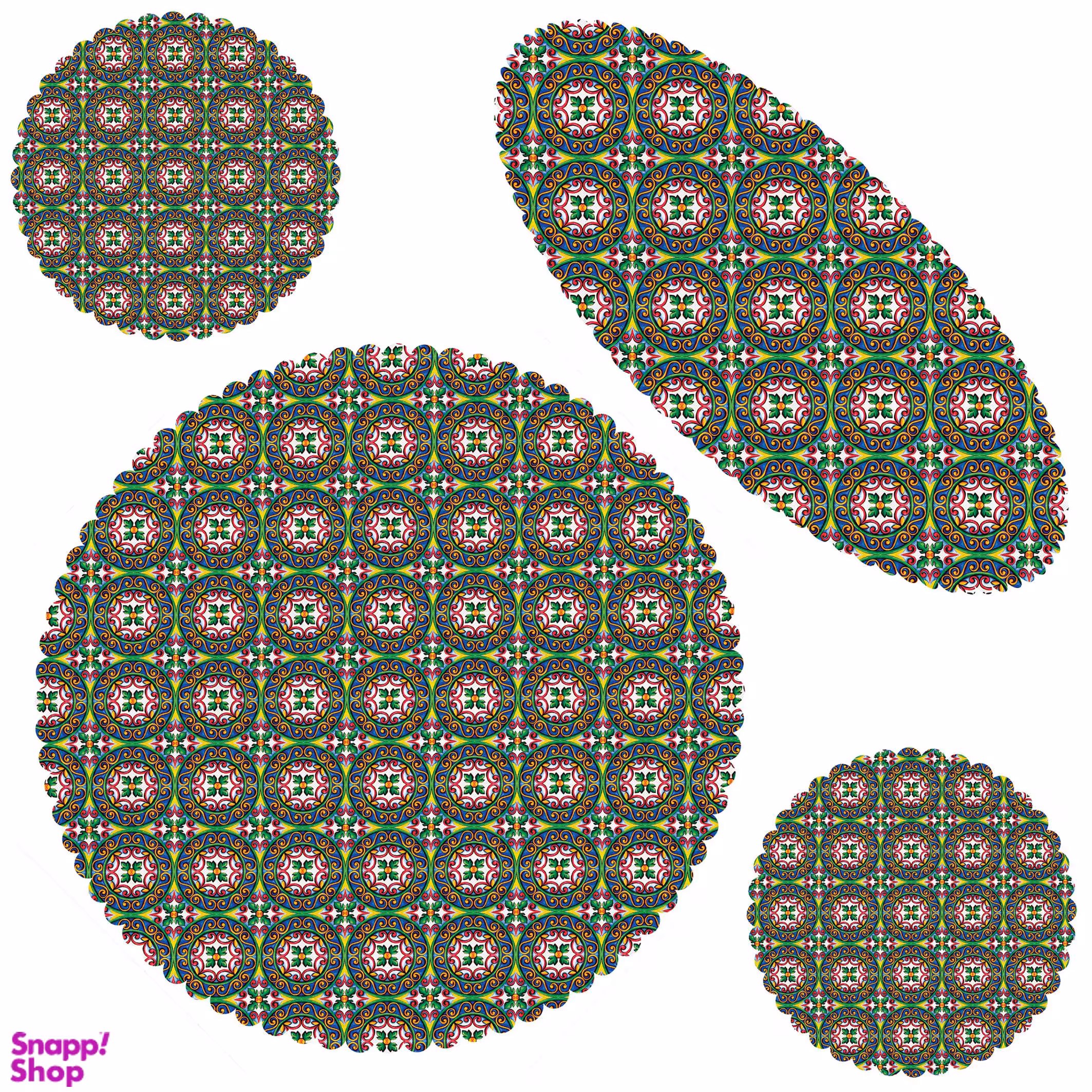 ست رومیزی 4 تکه مدل S32-42535 چند رنگ سایز 95*90*0.2 سانتی متر