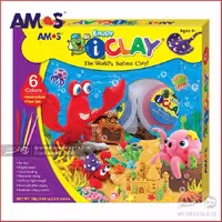 خمیر بازی 6 رنگ (مجسمه سازی) آموس همراه ابزار AMOS i Clay 6 Colors