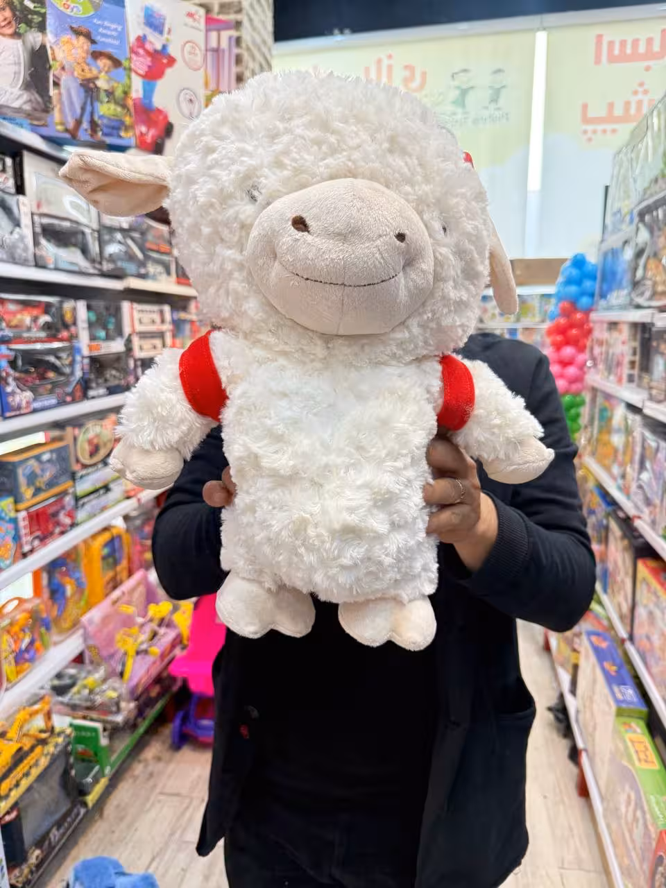 عروسک بره کوله دار بزرگ پرز دار