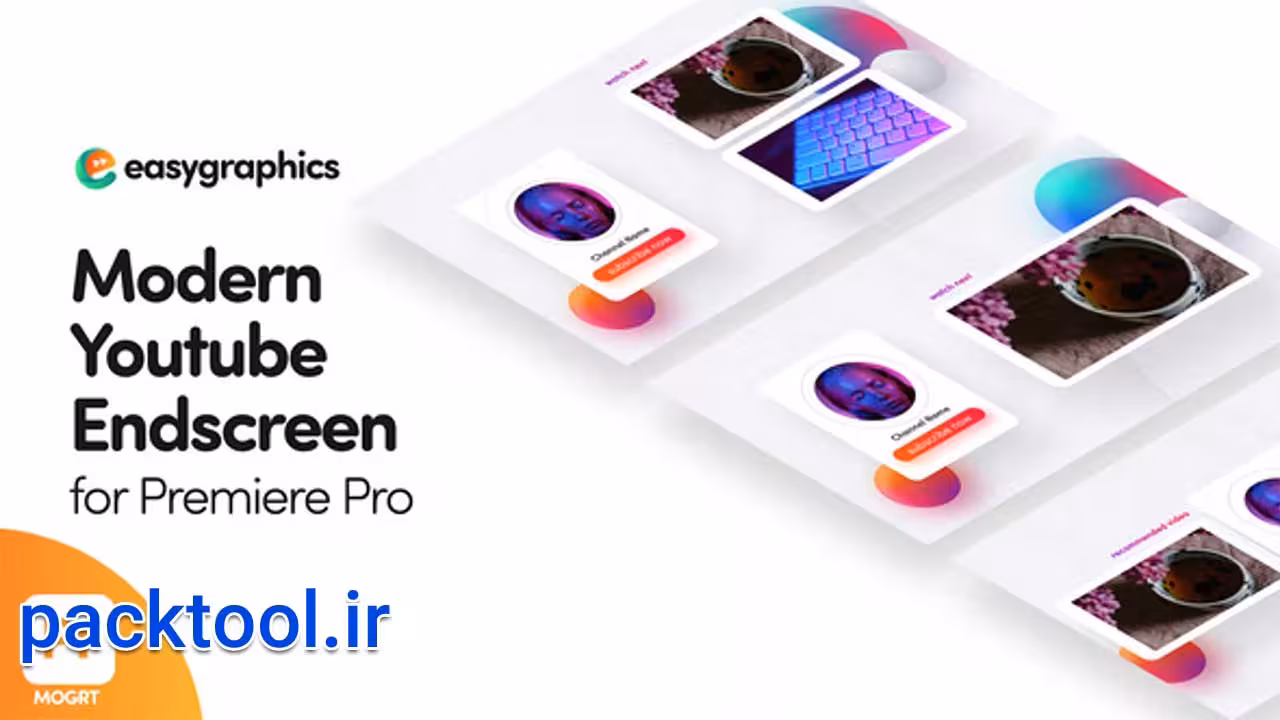 دانلود پروژه پریمیر سکانس مدرن پایانی یوتیوب Modern Youtube Endscreens - پک تول