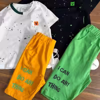 ست دوتیکه بیرونی اسپرت با شرتک 
جنس تیشرت نخ
جنس شرتک نخ

حدود یک و نیم تا 6 ساله 